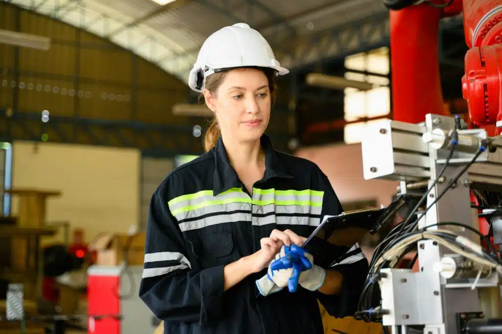 Maschinenbauingenieure bei der Reparatur einer Motormaschine in einer Fabrik